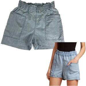 Community Doddridge High Waist Shorts Light Blue Lyocell Size XS